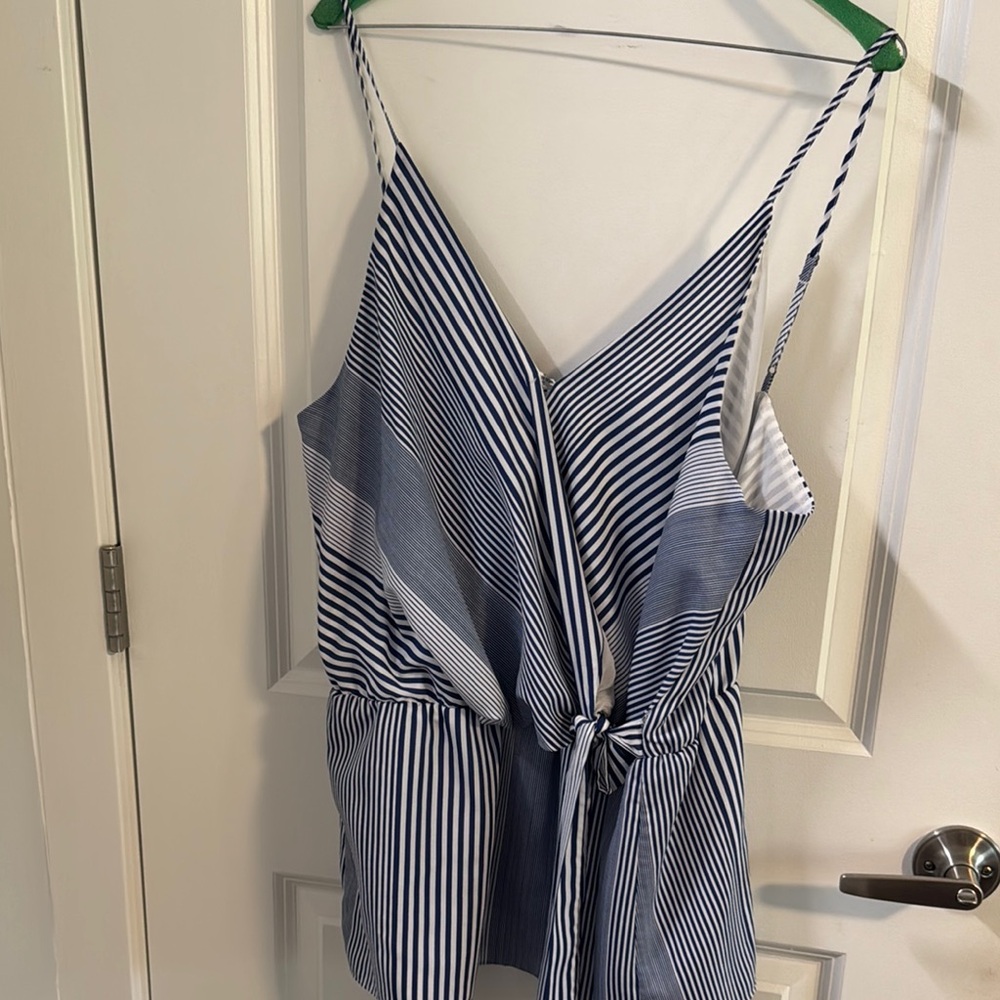 Banana Republic Blue and White Asymmetrical Camisole